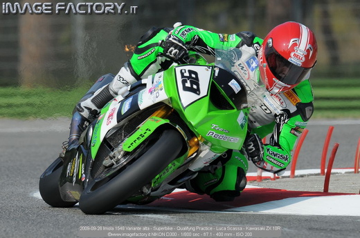 2009-09-26 Imola 1548 Variante alta - Superbike - Qualifyng Practice - Luca Scassa - Kawasaki ZX 10R